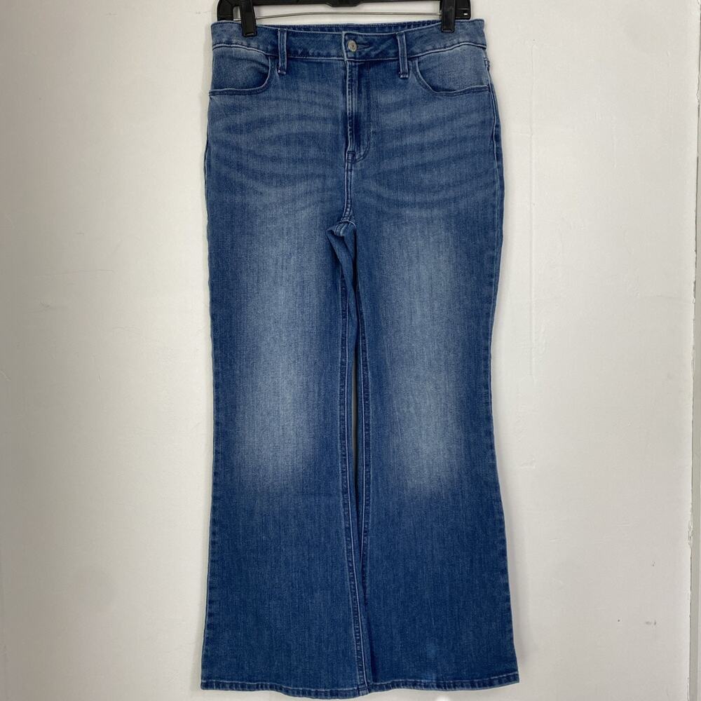 Old Navy Jeans Womens 8 Short WOW Flare High Rise Stretch Denim Blue Med Wash